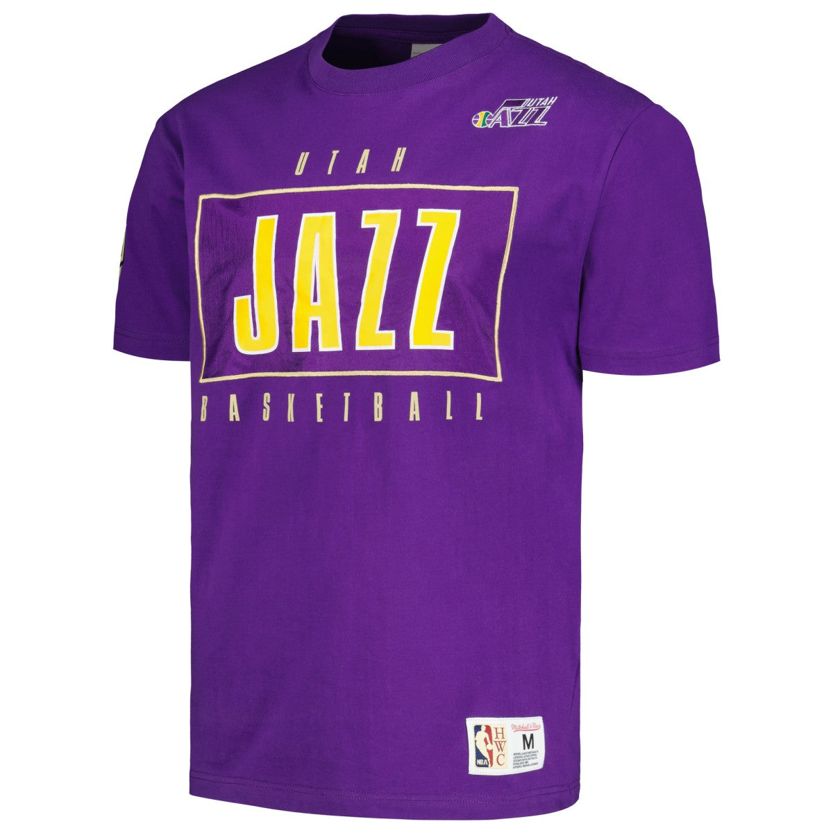Mitchell & Ness Utah Jazz Hardwood Classics Team OG 2.0 Premium Vintage Logo T-Shirt Purple
