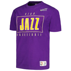 Mitchell & Ness Utah Jazz Hardwood Classics Team OG 2.0 Premium Vintage Logo T-Shirt Purple