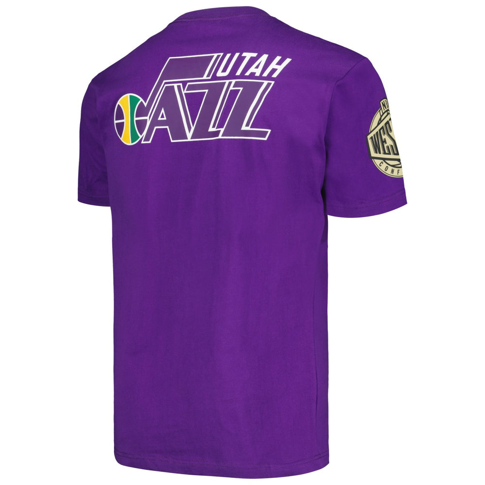Mitchell & Ness Utah Jazz Hardwood Classics Team OG 2.0 Premium Vintage Logo T-Shirt Purple