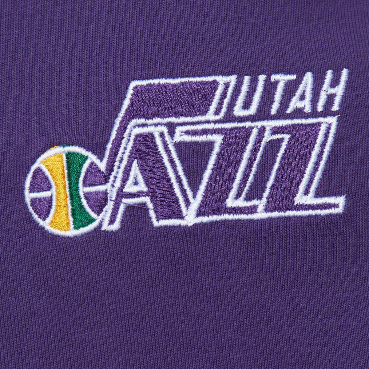Mitchell & Ness Utah Jazz Hardwood Classics Team OG 2.0 Premium Vintage Logo T-Shirt Purple