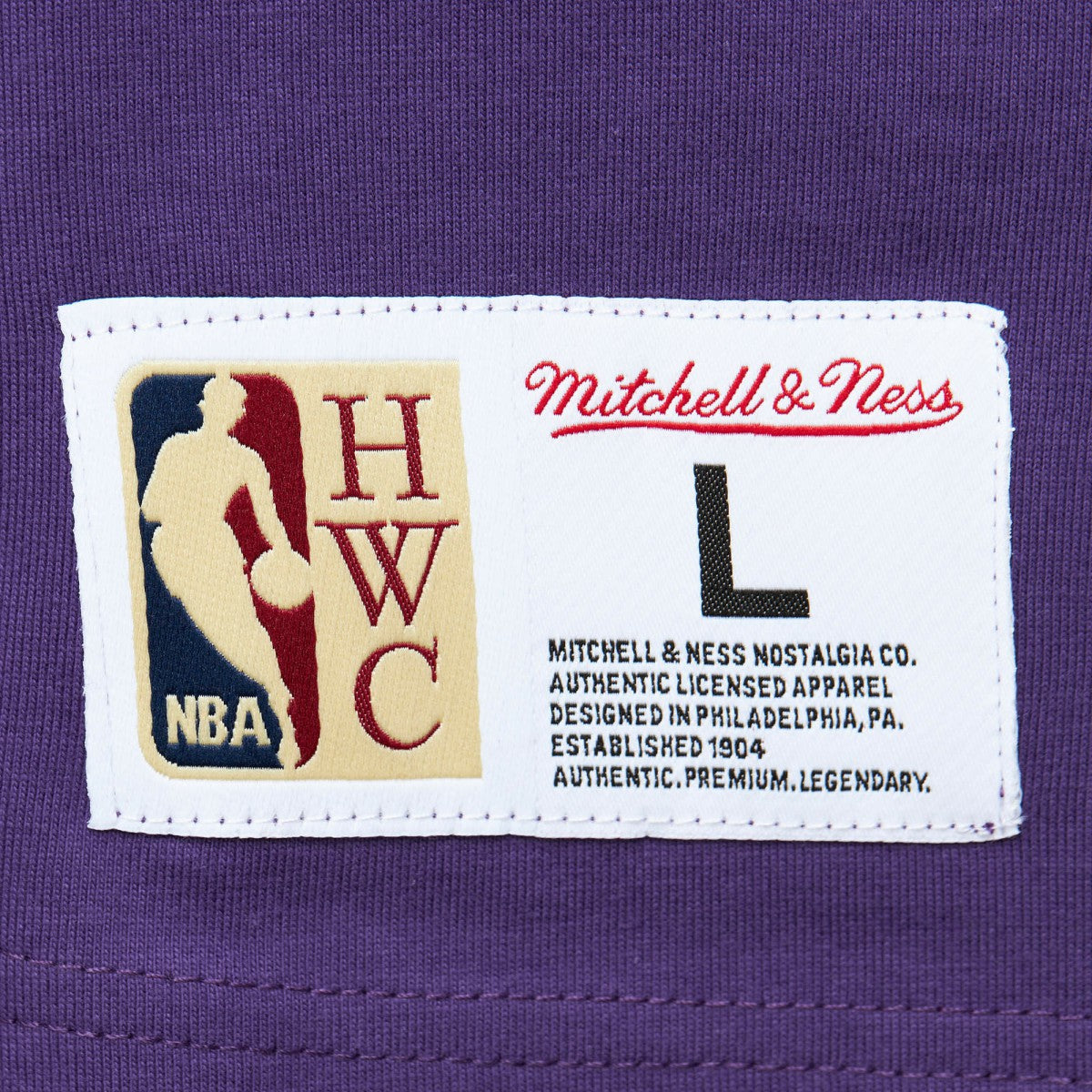 Mitchell & Ness Utah Jazz Hardwood Classics Team OG 2.0 Premium Vintage Logo T-Shirt Purple