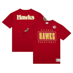 Mitchell & Ness Atlanta Hawks Hardwood Classics Team OG 2.0 Premium Vintage Logo T-Shirt Red