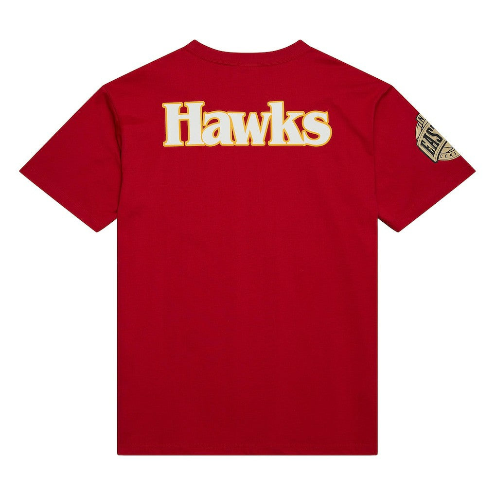 Mitchell & Ness Atlanta Hawks Hardwood Classics Team OG 2.0 Premium Vintage Logo T-Shirt Red