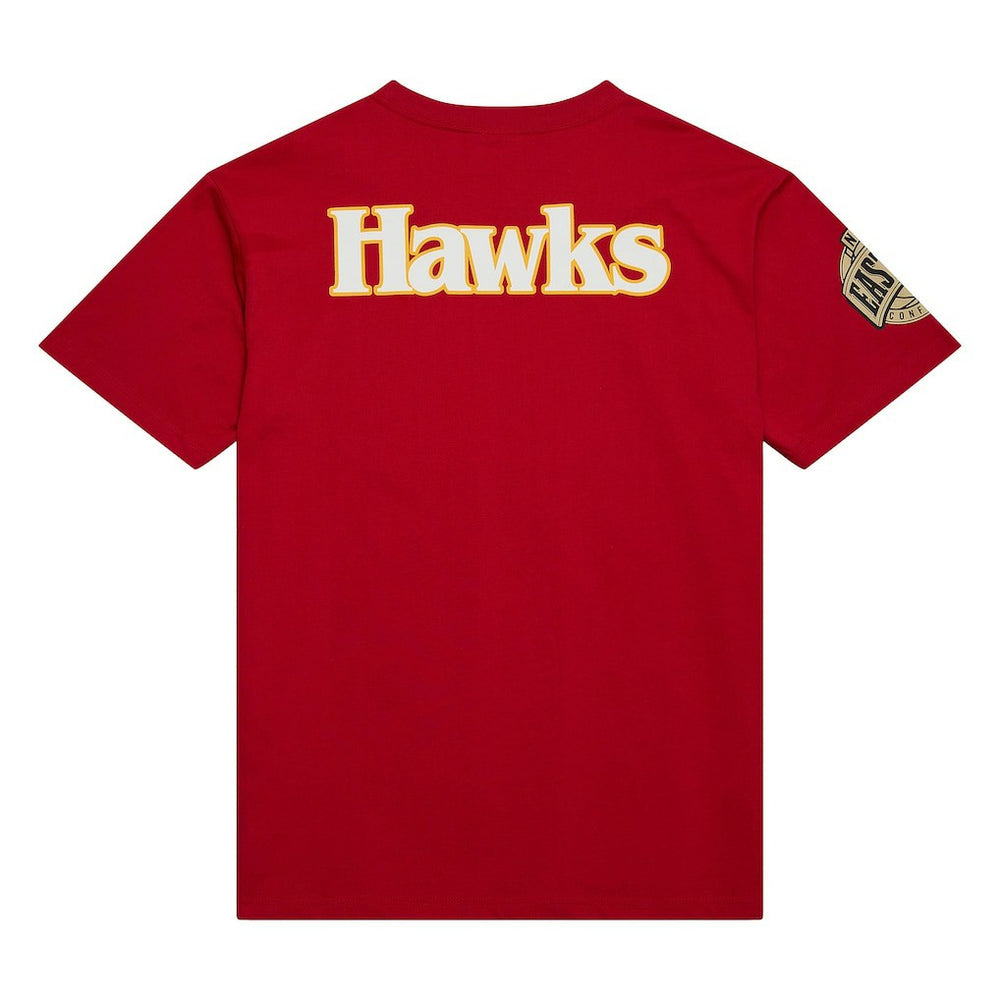 Mitchell & Ness Atlanta Hawks Hardwood Classics Team OG 2.0 Premium Vintage Logo T-Shirt Red