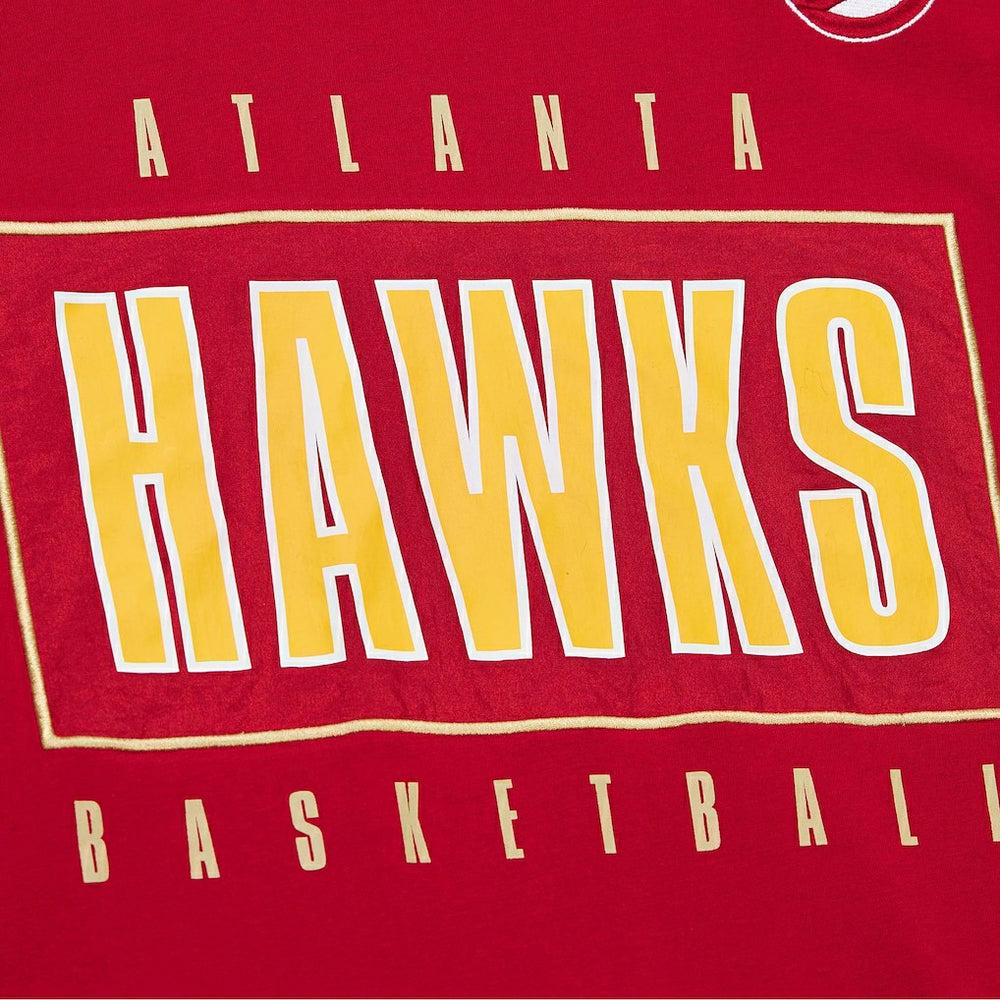 Mitchell & Ness Atlanta Hawks Hardwood Classics Team OG 2.0 Premium Vintage Logo T-Shirt Red