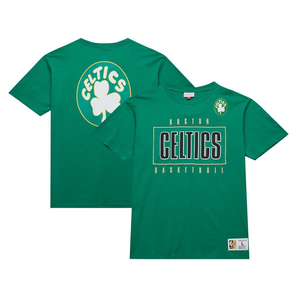 Mitchell & Ness Boston Celtics Hardwood Classics Team OG 2.0 Premium Vintage Logo T-Shirt Kelly Green