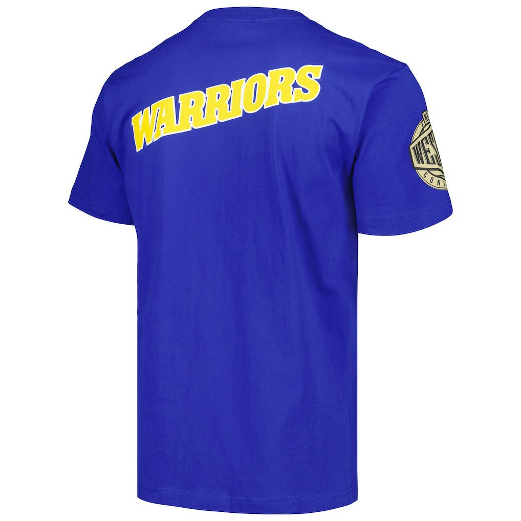 Mitchell & Ness Golden State Warriors Hardwood Classics Team OG 2.0 Premium Vintage Logo T-Shirt Royal