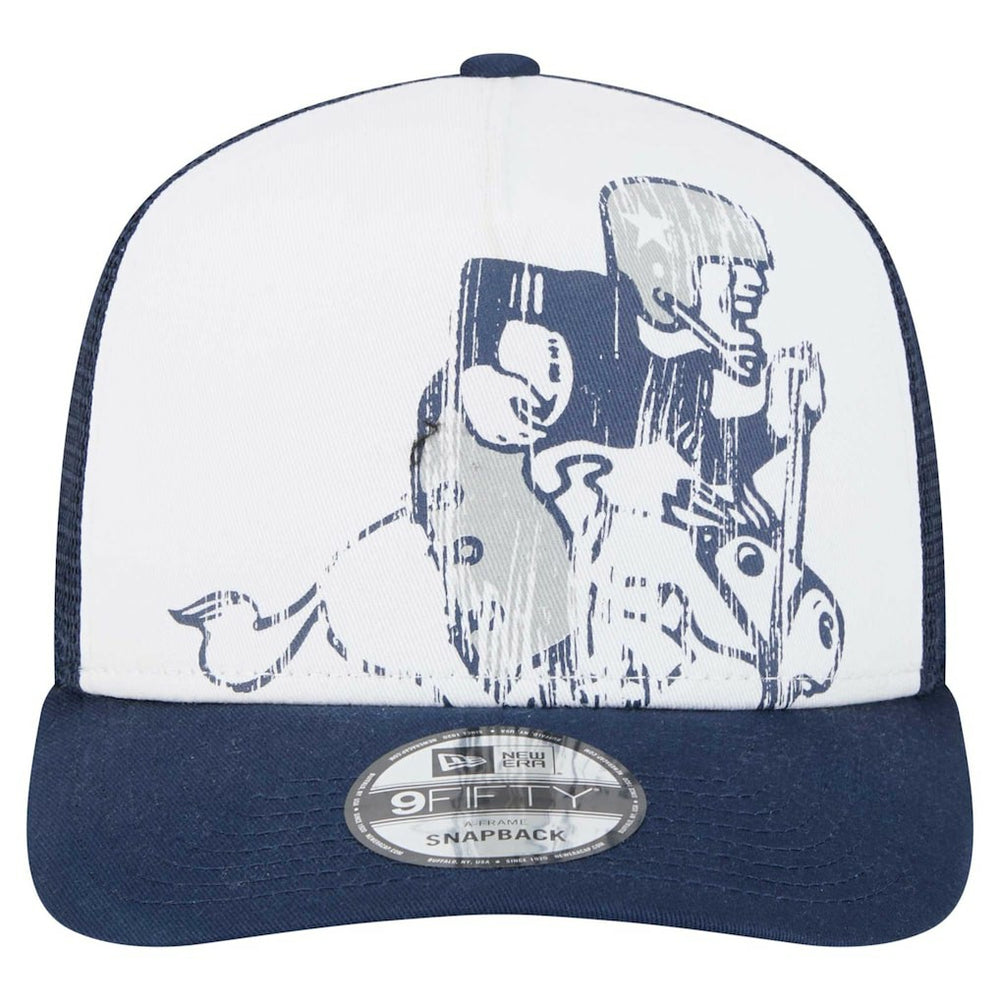 New Era Dallas Cowboys Distressed 9FIFTY A-Frame Snapback Hat - White/Navy - NFL