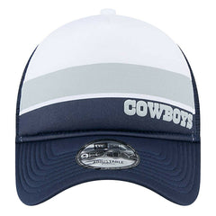 Dallas Cowboys New Era Sport Night Color Block 9FORTY A-Frame Trucker Adjustable Hat - White/Navy - NFL