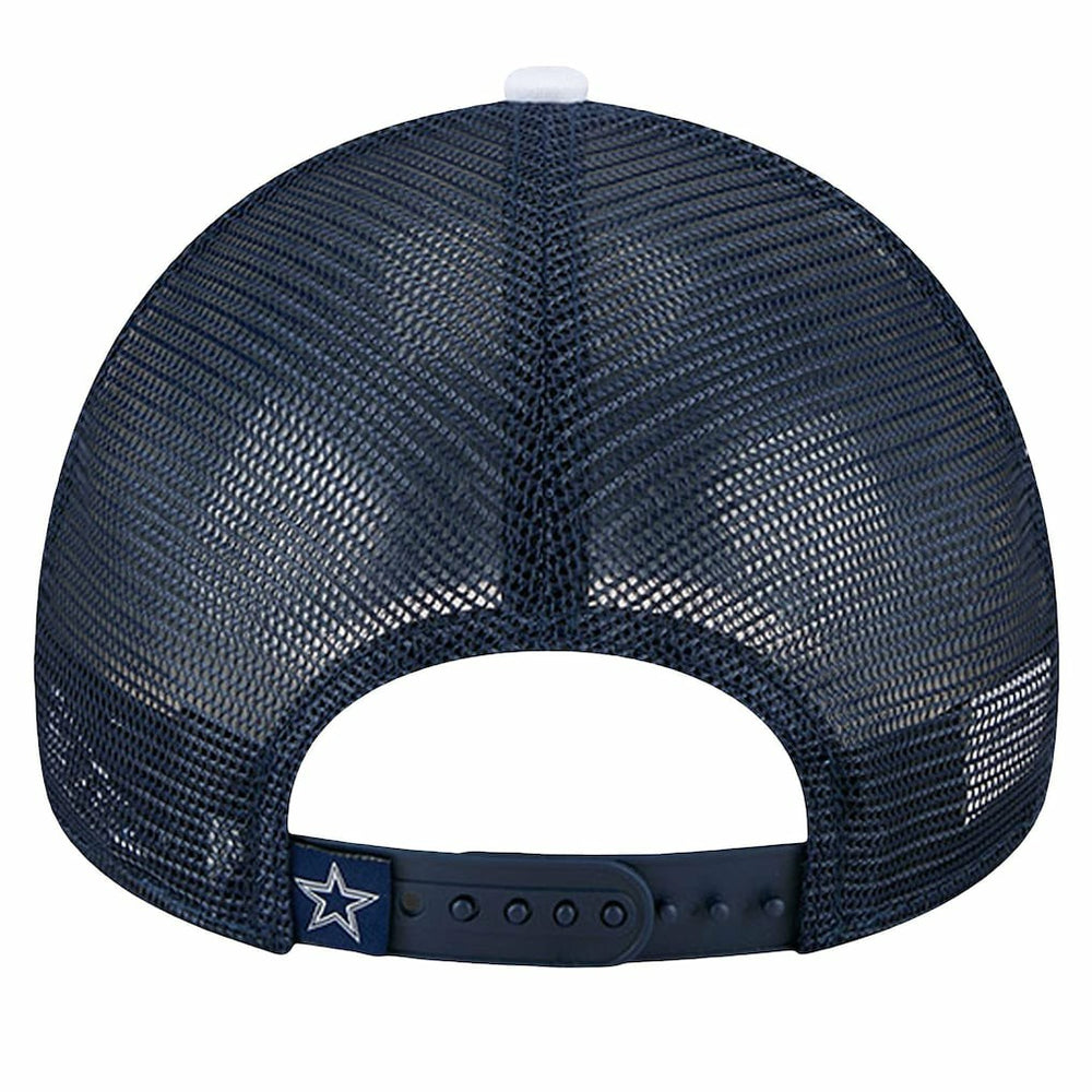 Dallas Cowboys New Era Sport Night Color Block 9FORTY A-Frame Trucker Adjustable Hat - White/Navy - NFL