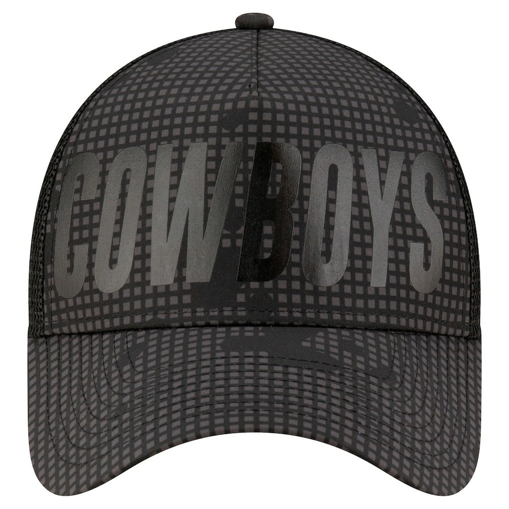 Dallas Cowboys New Era Midnight Ink Tonal A-Frame 9FORTY Adjustable Hat - Graphite - NFL