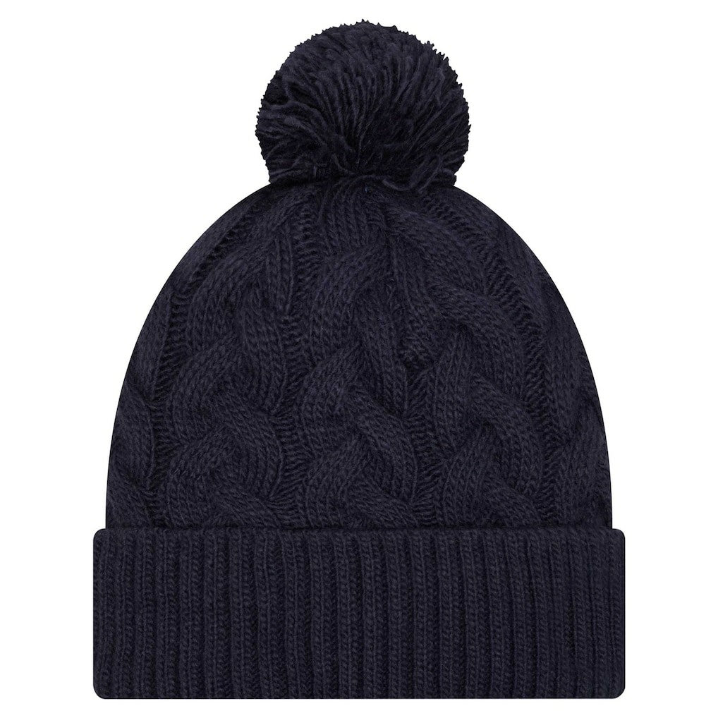 Dallas Cowboys New Era Women's Cable Knit Hat with Pom - Navy - NFL