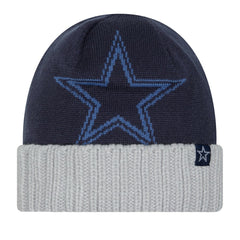 Dallas Cowboys New Era Oversize Cuffed Knit Hat - Navy/Gray - NFL