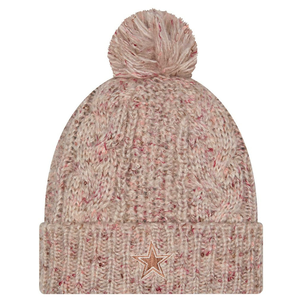 Dallas Cowboys New Era Women's Trendy Tone Cuffed Knit Hat with Pom - Stone - NFL