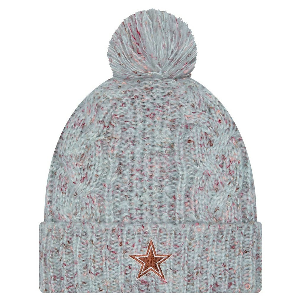 Dallas Cowboys New Era Women's Trendy Tone Cuffed Knit Hat with Pom - Blue - NFL
