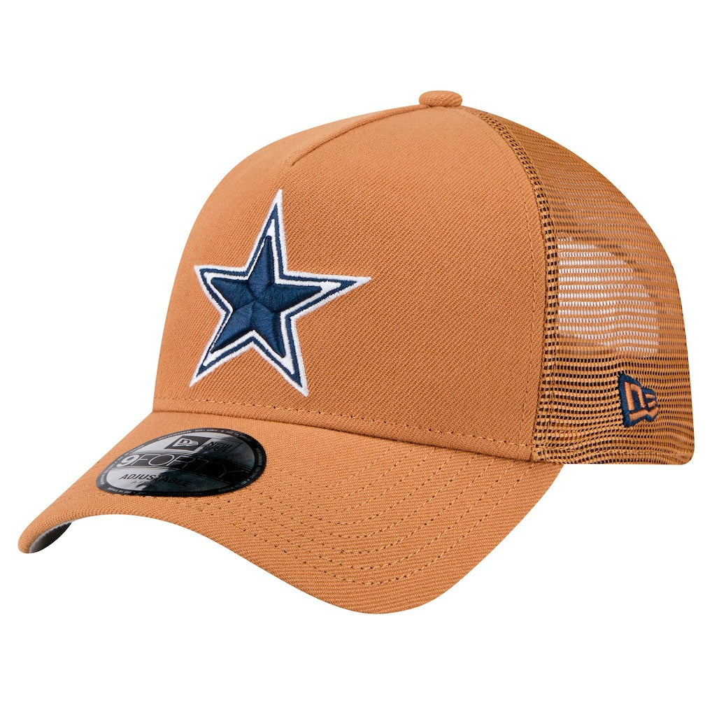 Dallas Cowboys New Era Color Pack Side Patch A-Frame 9FORTY Adjustable Hat - Brown - NFL