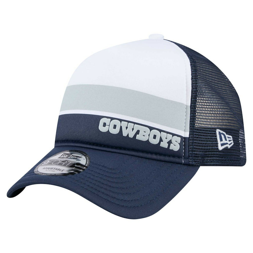 Dallas Cowboys New Era Youth Sport Night Color Block 9FORTY A-Frame Trucker Adjustable Hat - White/Navy - NFL