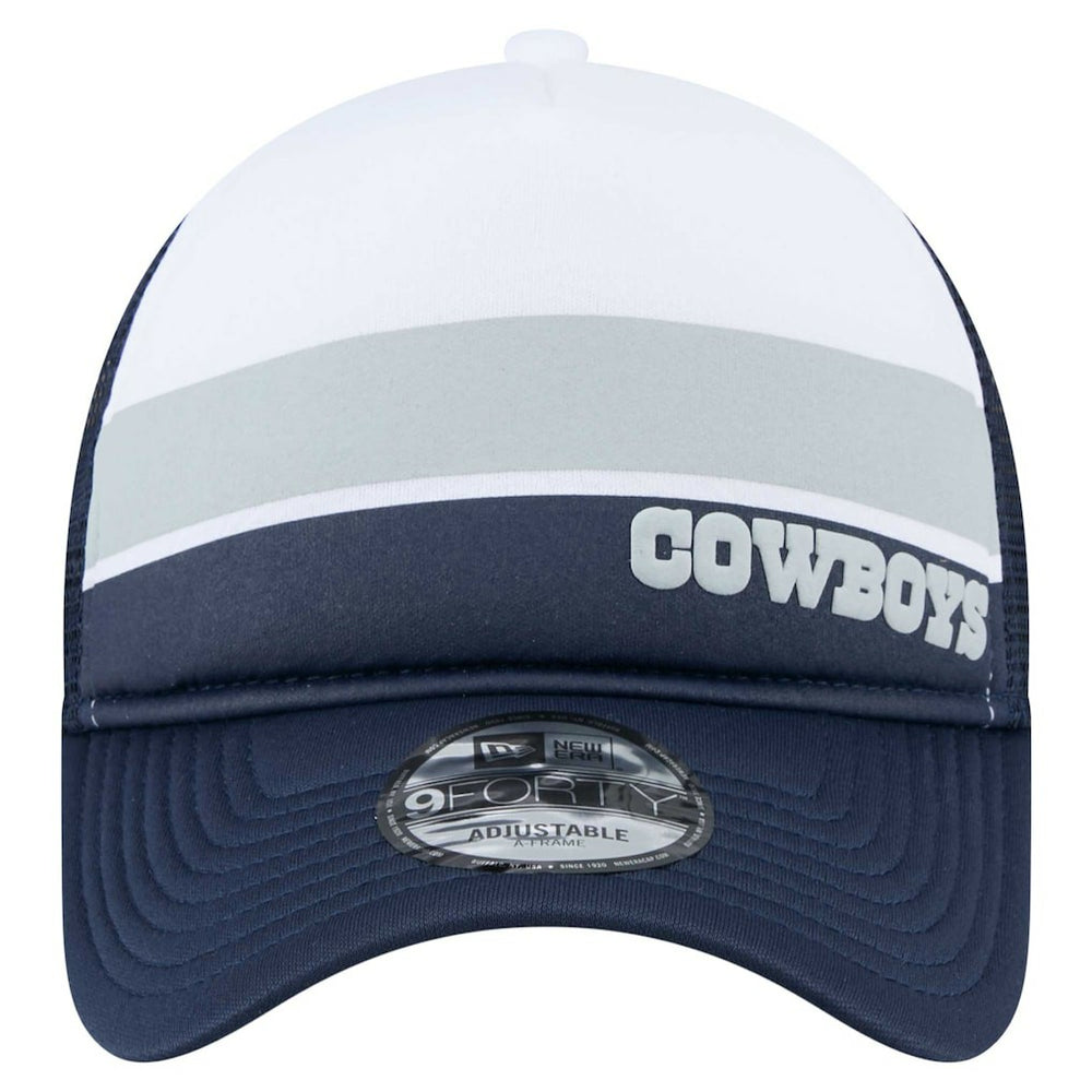 Dallas Cowboys New Era Youth Sport Night Color Block 9FORTY A-Frame Trucker Adjustable Hat - White/Navy - NFL