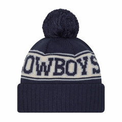 Dallas Cowboys New Era Youth Retro Cuffed Knit Hat with Pom - Navy - NFL