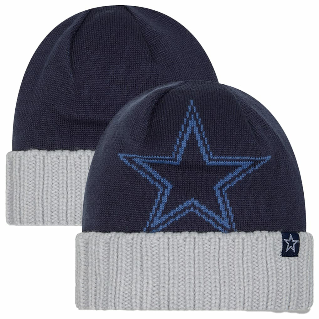 Dallas Cowboys New Era Youth Oversize Cuffed Knit Hat - Navy - NFL
