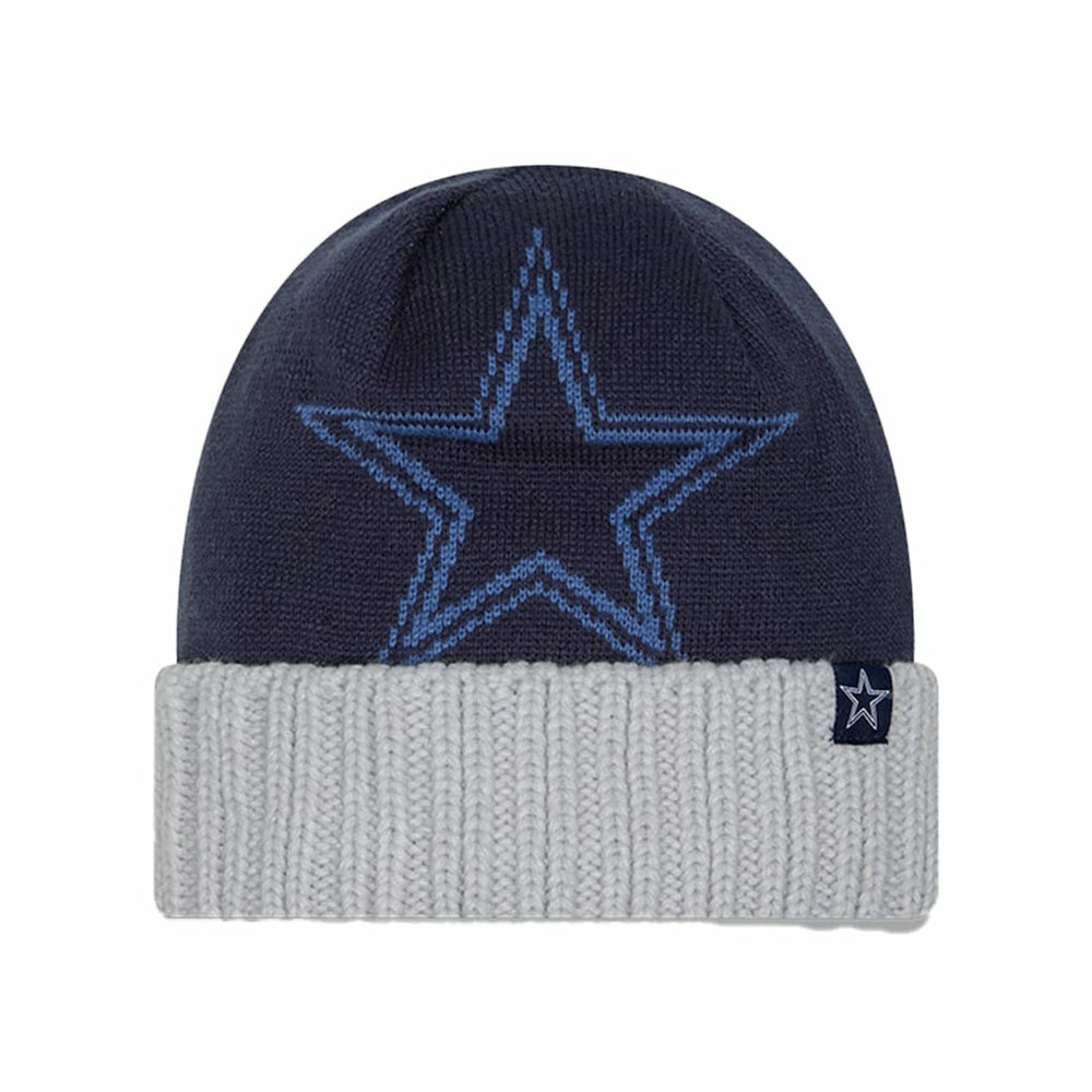 Dallas Cowboys New Era Youth Oversize Cuffed Knit Hat - Navy - NFL