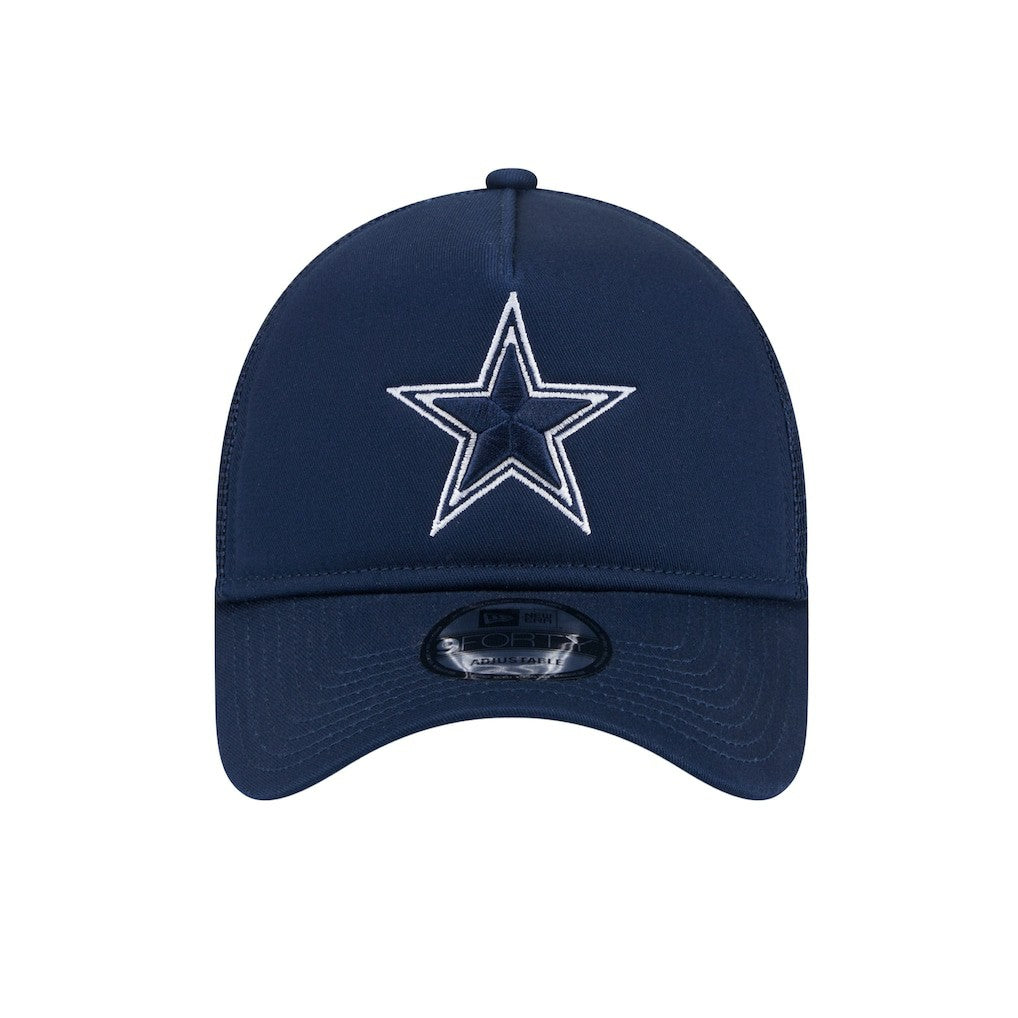 Dallas Cowboys New Era Main A-Frame Trucker 9FORTY Adjustable Hat - Navy - NFL