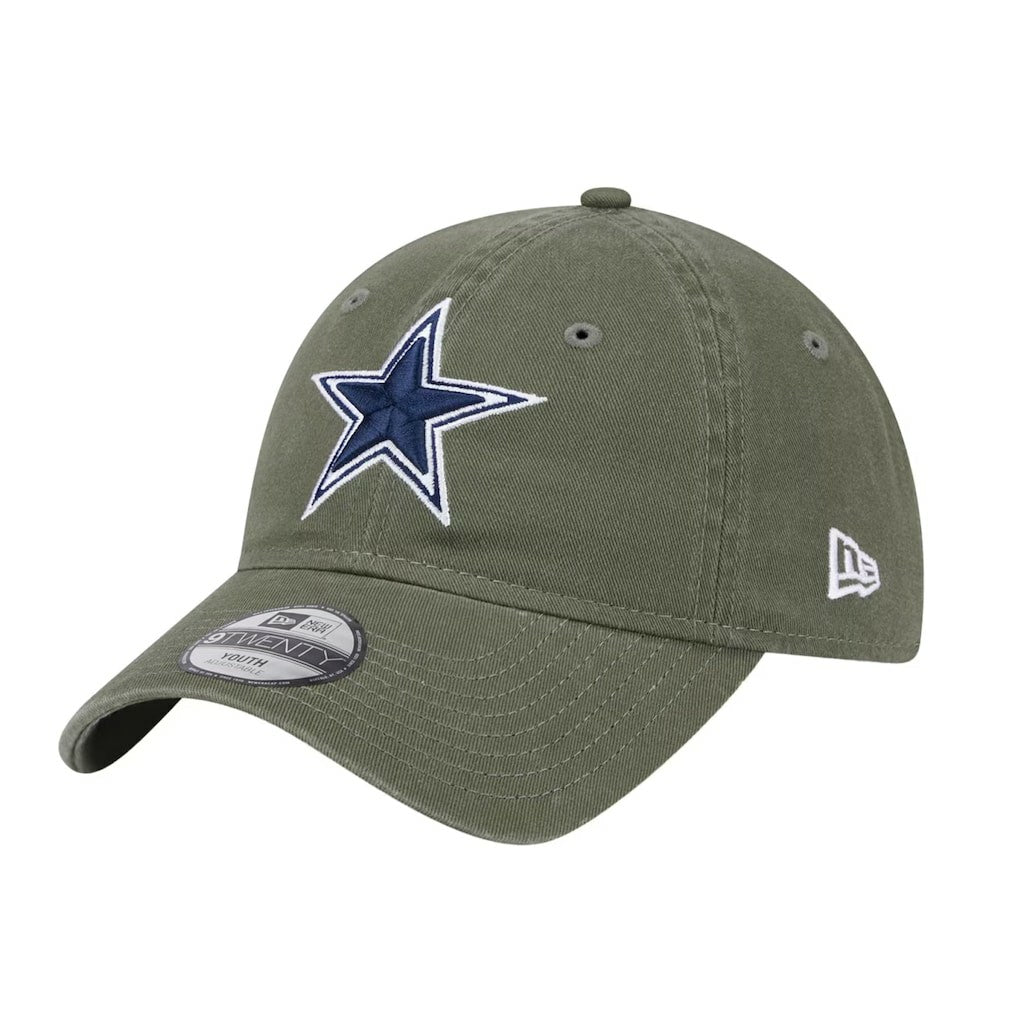 Dallas Cowboys New Era Youth Main 9TWENTY Adjustable Hat - Olive - NFL