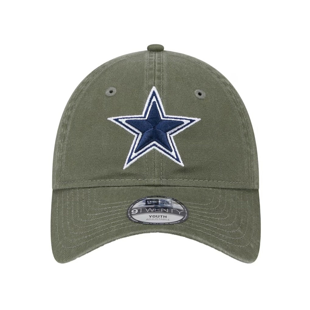 Dallas Cowboys New Era Youth Main 9TWENTY Adjustable Hat - Olive - NFL