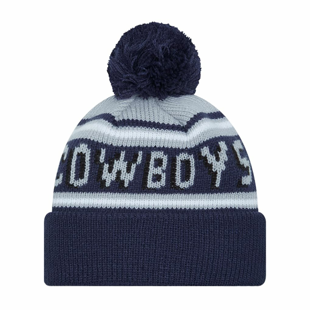 Dallas Cowboys New Era Preschool Main Wordmark Cuffed Knit Hat with Pom - Navy - NFL