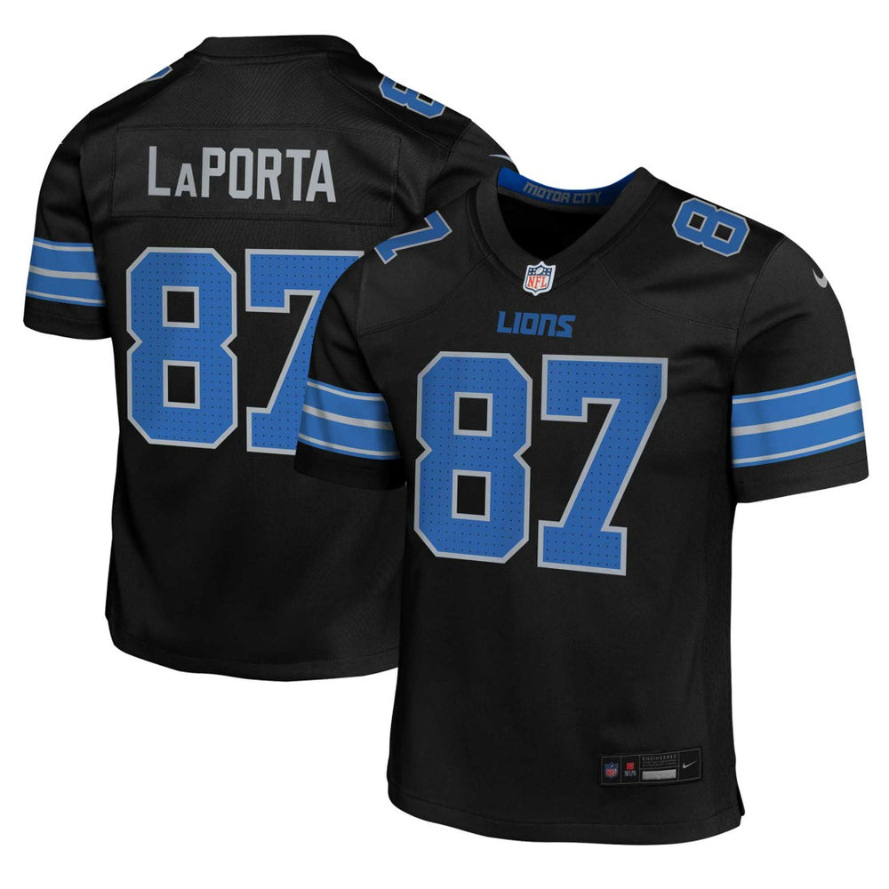 Sam LaPorta Detroit Lions Youth Game Jersey - Black - Nike