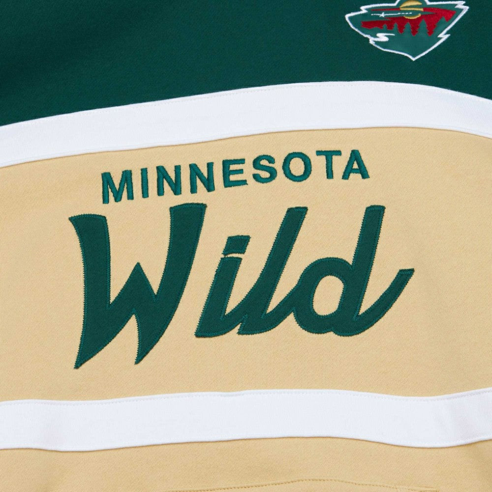 Minnesota Wild Mitchell & Ness Head Coach Pullover Hoodie - Cream/Green | NHL online