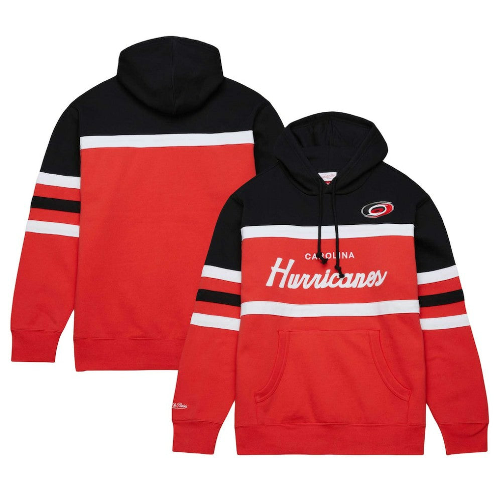 Carolina Hurricanes Mitchell & Ness Head Coach Pullover Hoodie - Red/Black | NHL Clearance