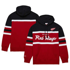 Detroit Red Wings Mitchell & Ness Head Coach Pullover Hoodie - Red/Black | NHL Lifestyle