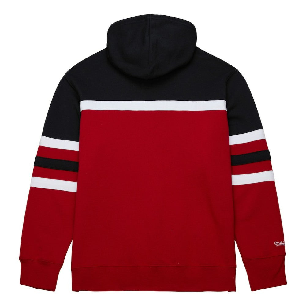 Detroit Red Wings Mitchell & Ness Head Coach Pullover Hoodie - Red/Black | NHL Lifestyle