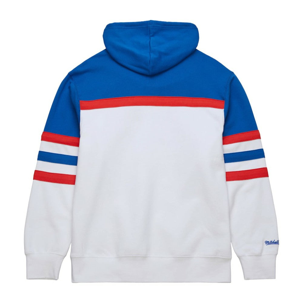 New York Rangers Mitchell & Ness Head Coach Pullover Hoodie - White/Blue | NHL Lifestyle