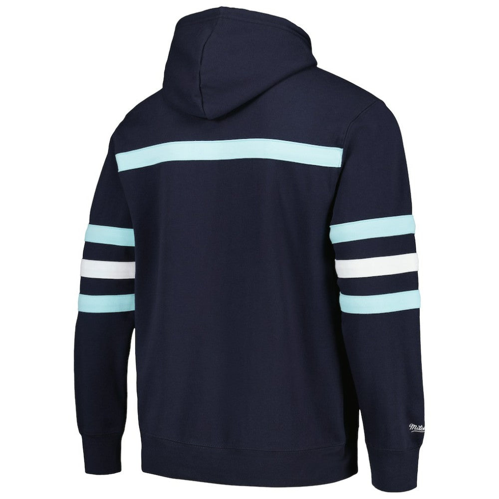 Seattle Kraken Mitchell & Ness Head Coach Pullover Hoodie - Deep Sea Blue | NHL on sale