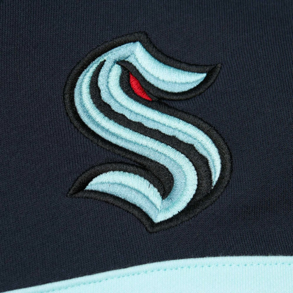 Seattle Kraken Mitchell & Ness Head Coach Pullover Hoodie - Deep Sea Blue | NHL on sale
