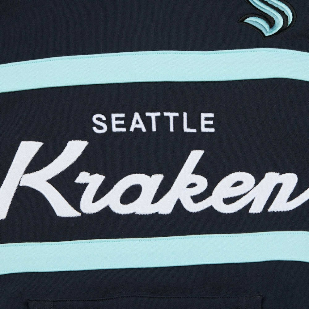Seattle Kraken Mitchell & Ness Head Coach Pullover Hoodie - Deep Sea Blue | NHL on sale