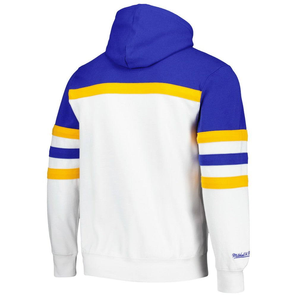 St. Louis Blues Mitchell & Ness Head Coach Pullover Hoodie - White/Blue | NHL near me