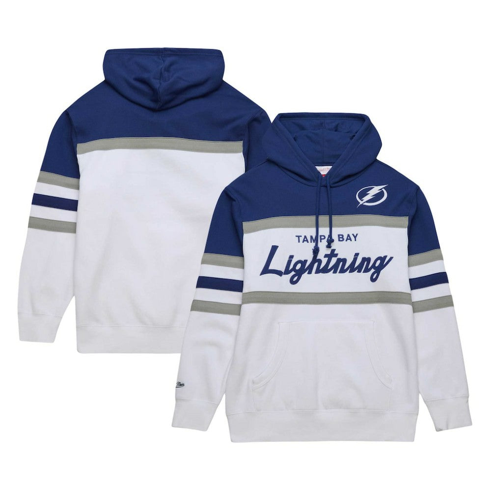 Tampa Bay Lightning Mitchell & Ness Head Coach Pullover Hoodie - White/Blue | NHL near me