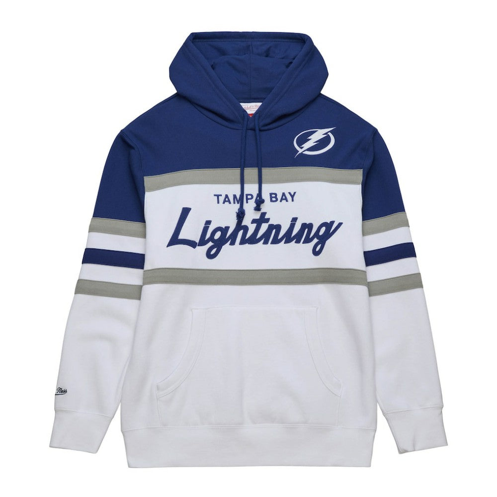 Tampa Bay Lightning Mitchell & Ness Head Coach Pullover Hoodie - White/Blue | NHL near me