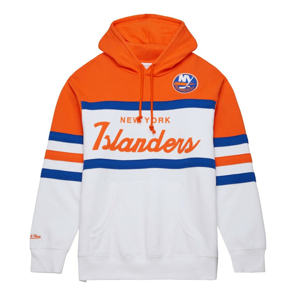 New York Islanders Mitchell & Ness Head Coach Pullover Hoodie - White/Orange | NHL discount