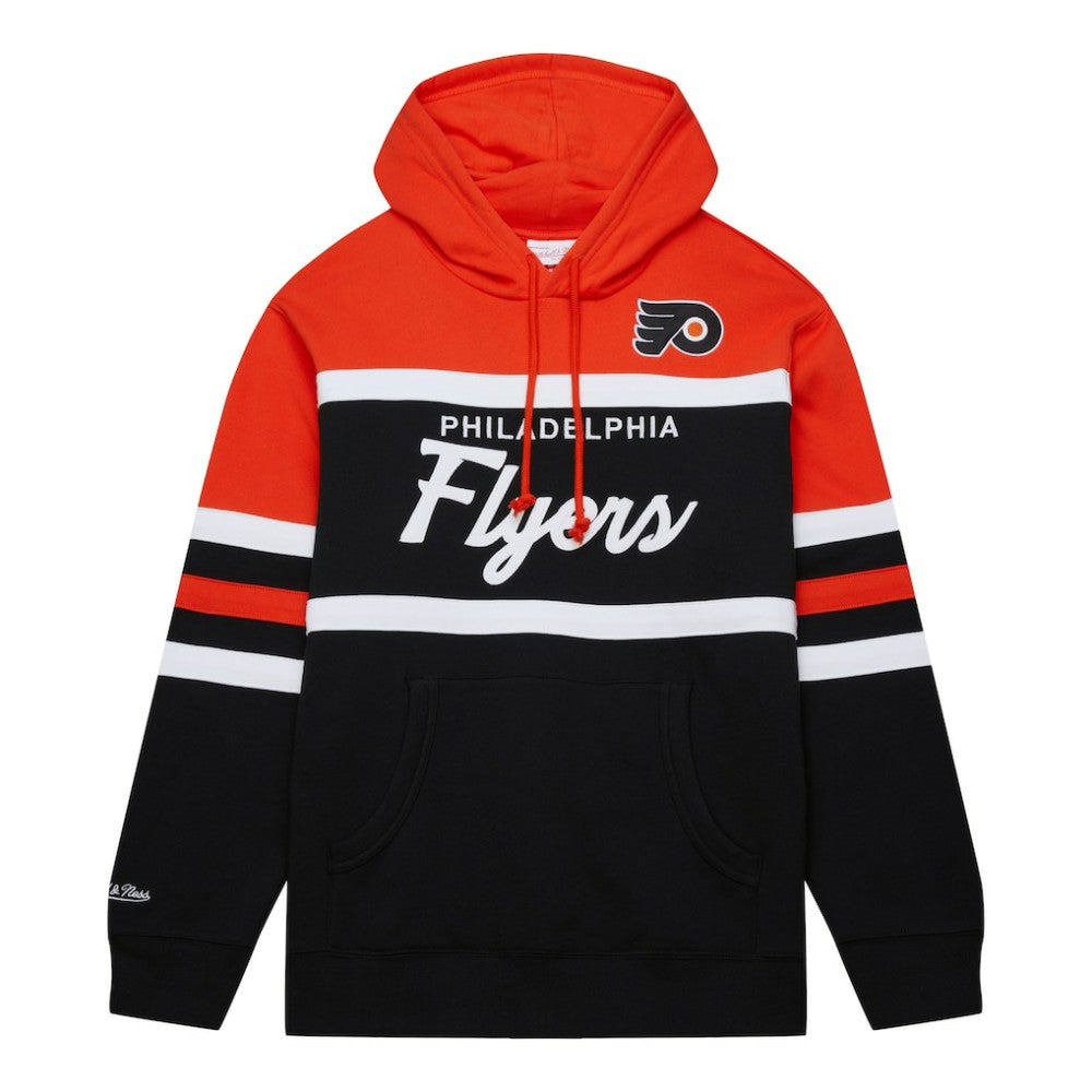 Philadelphia Flyers Mitchell & Ness Head Coach Pullover Hoodie - Black/Orange | NHL Lifestyle