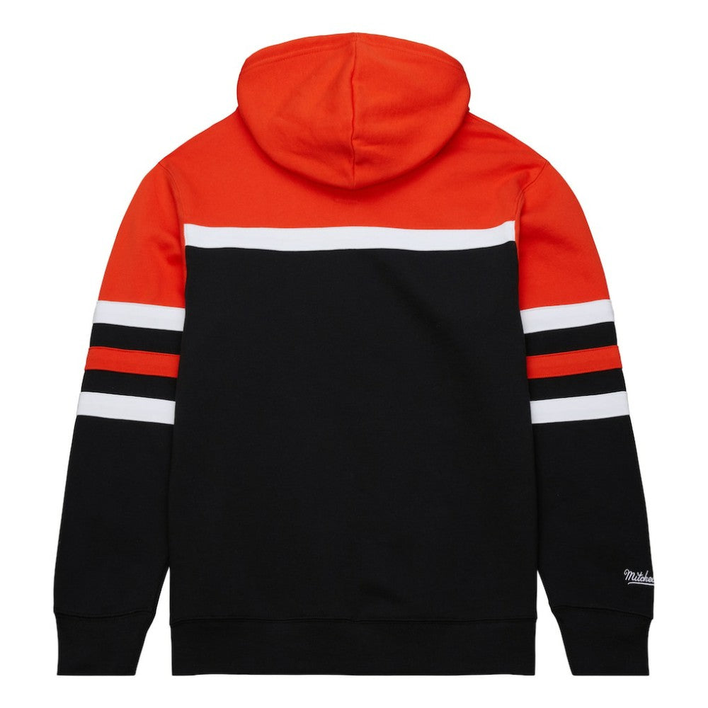 Philadelphia Flyers Mitchell & Ness Head Coach Pullover Hoodie - Black/Orange | NHL Lifestyle