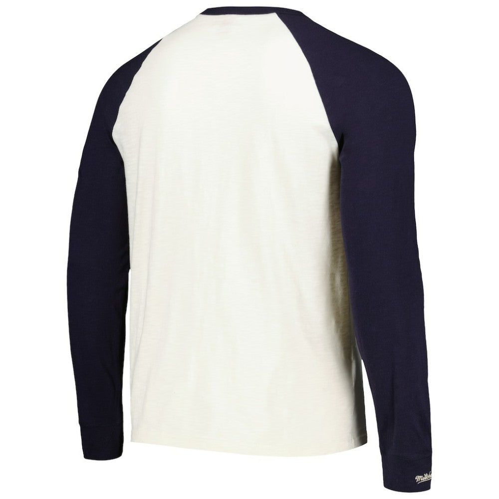 Seattle Kraken Mitchell & Ness Legendary Slub Vintage Raglan Long Sleeve T-Shirt - Cream | NHL on sale
