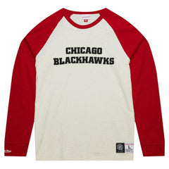Chicago Blackhawks Mitchell & Ness Legendary Slub Vintage Raglan Long Sleeve T-Shirt - Cream | NHL discount