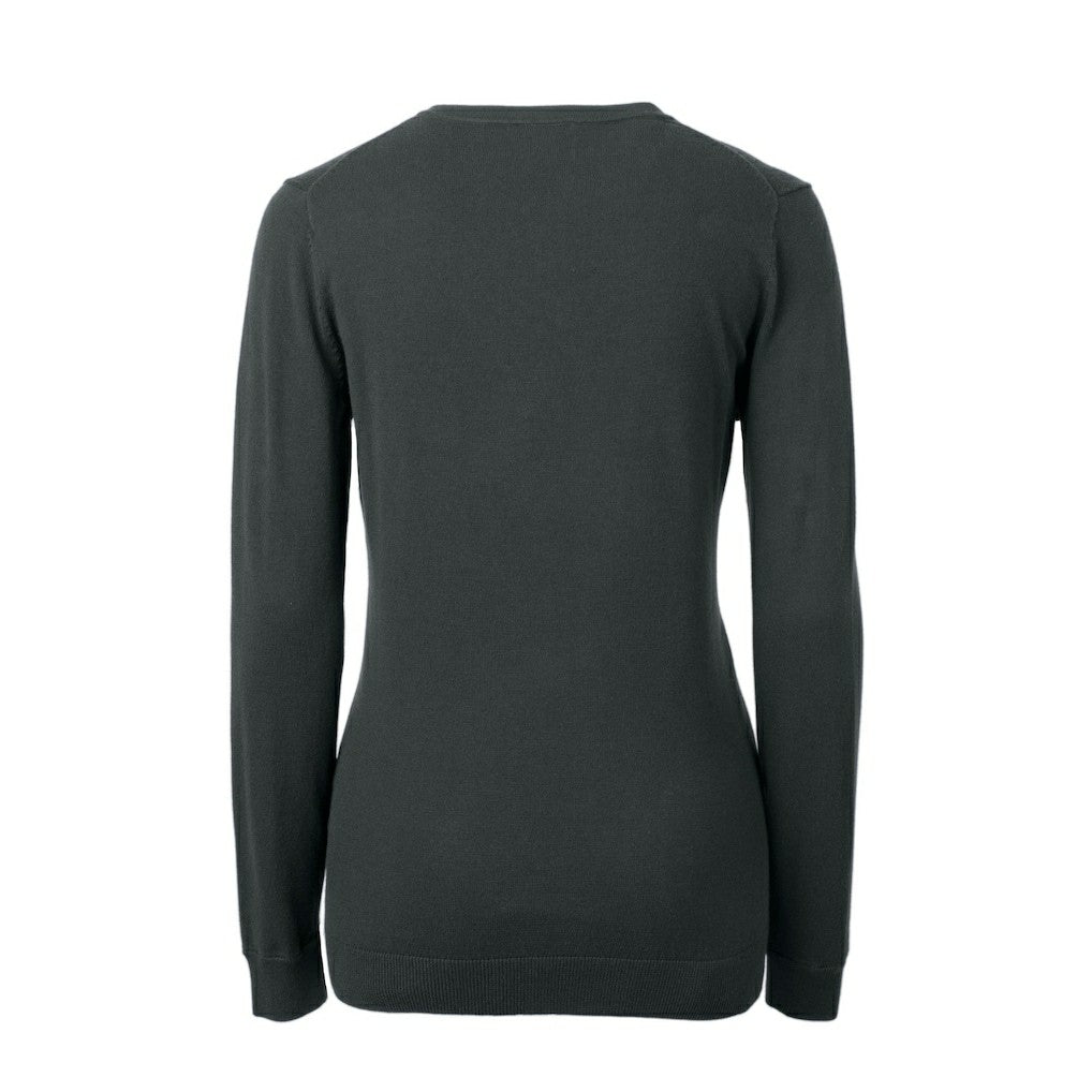 Atlanta Falcons Cutter & Buck Women's Throwback Logo Lakemont Tri-Blend V-Neck Pullover Sweater - Heather Charcoal - NFL