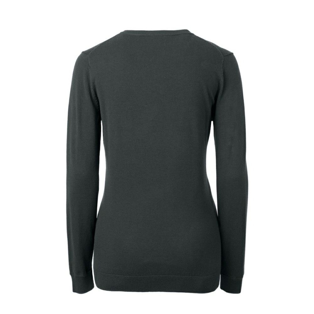 Atlanta Falcons Cutter & Buck Women's Throwback Logo Lakemont Tri-Blend V-Neck Pullover Sweater - Heather Charcoal - NFL