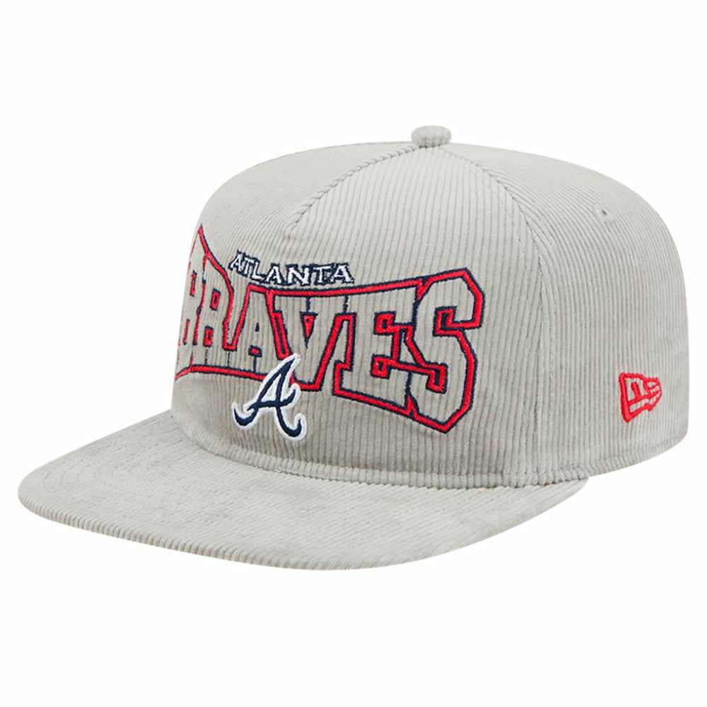 New Era Atlanta Braves Gray Corduroy Golfer Snapback Hat Outlet