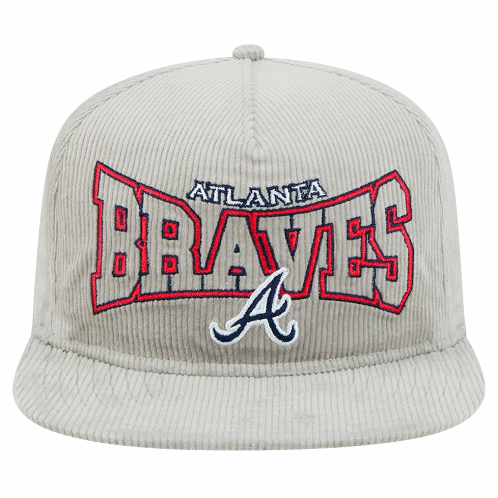New Era Atlanta Braves Gray Corduroy Golfer Snapback Hat Outlet